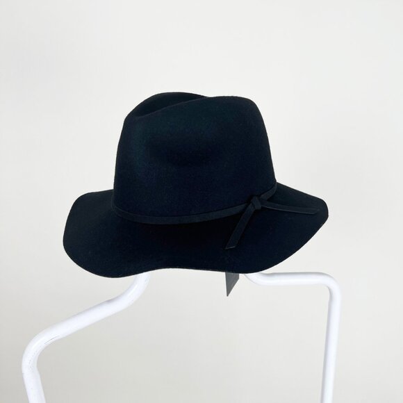 New 100% Wool Wide Brimmed Felt Hat Boho Bohemian Fedora Western Faux Leather - Picture 6 of 6